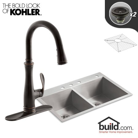 A large image of the Kohler K-3820-4/K-560 Oil Rubbed Bronze Faucet