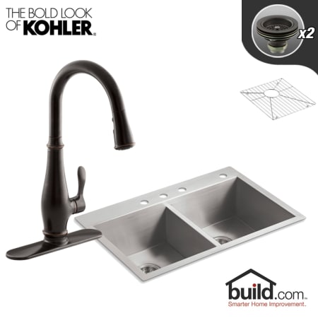 A large image of the Kohler K-3820-4/K-780 Oil Rubbed Bronze Faucet