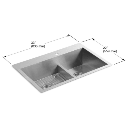 Kohler K-3839-1-NA Stainless Steel Vault 33