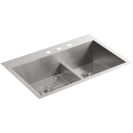 A large image of the Kohler K-3839-3 Stainless Steel
