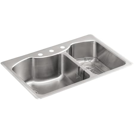A large image of the Kohler K-3844-3 Stainless Steel
