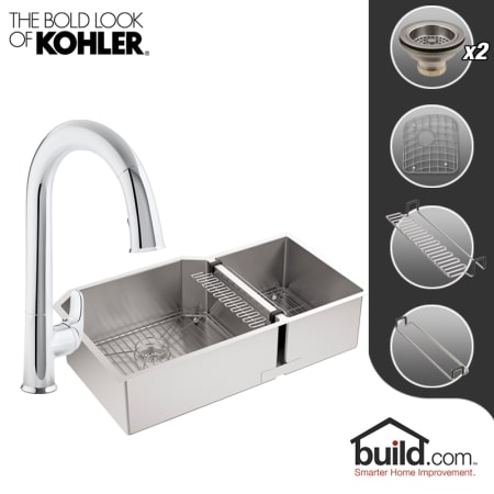 A large image of the Kohler K-5282/K-72218 Polished Chrome Faucet