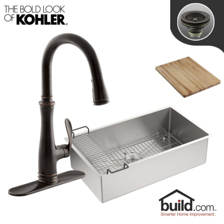 A large image of the Kohler K-5285/K-560 Oil Rubbed Bronze Faucet