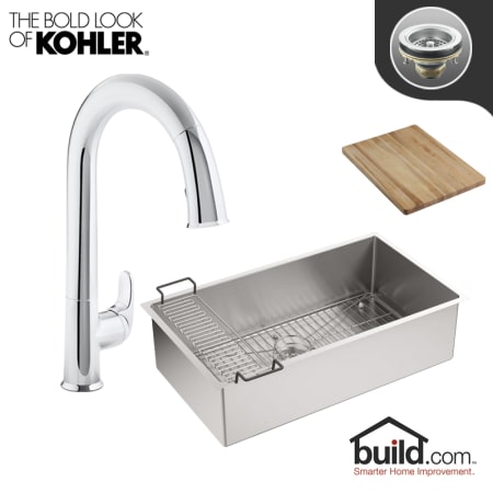 A large image of the Kohler K-5285/K-72218 Polished Chrome Faucet