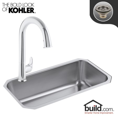 A large image of the Kohler K-5290-HCF/K-72218 Polished Chrome Faucet