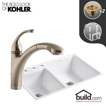 A large image of the Kohler K-5814-4/K-10433 Brushed Bronze Faucet