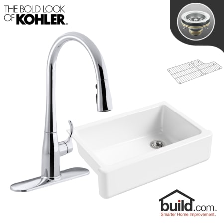 A large image of the Kohler K-5827/K-596 Polished Chrome Faucet