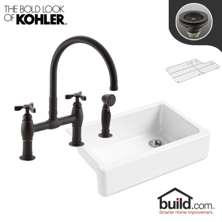 A large image of the Kohler K-5827/K-6131-3 Oil Rubbed Bronze Faucet