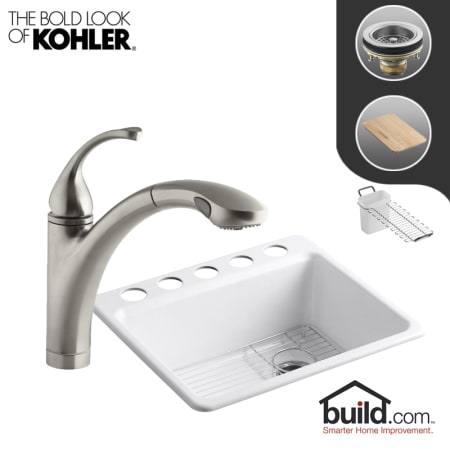 A large image of the Kohler K-5872-5UA1/K-10433 Brushed Chrome Faucet