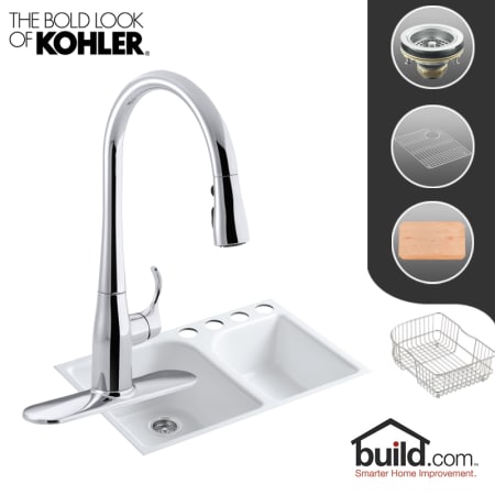 A large image of the Kohler K-5931-4U/K-596 Polished Chrome Faucet