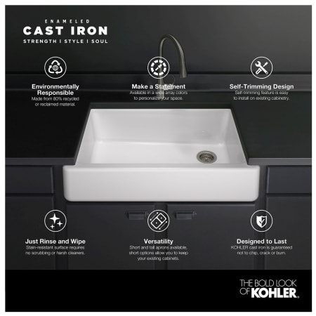 Kohler K-6487-0 White Whitehaven 29-11/16