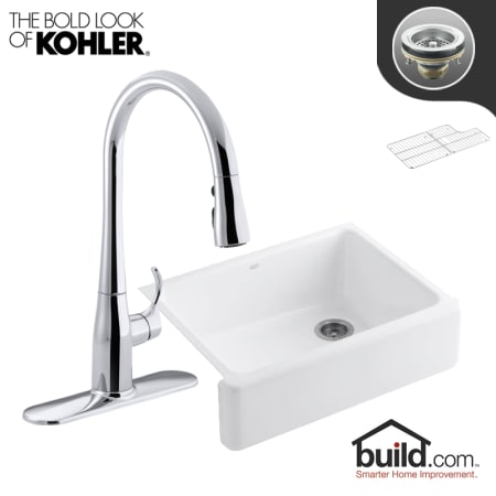 A large image of the Kohler K-6487/K-596 Polished Chrome Faucet