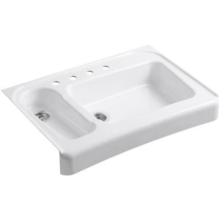 Kohler K 6536 4 0 White Assure 36 Double Basin Farmhouse Enameled A Large Image Of The Kohler K 6536 4 White
