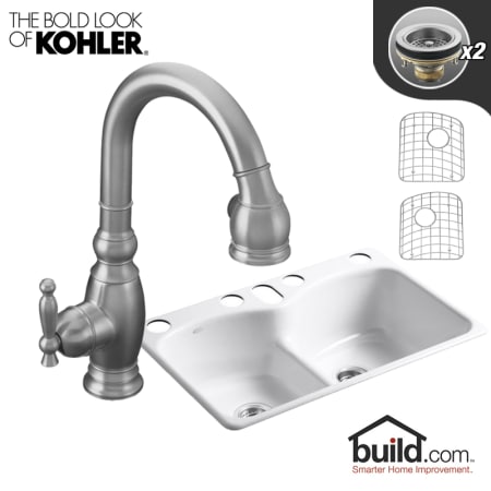 A large image of the Kohler K-6626-6U/K-691 Brushed Chrome Faucet