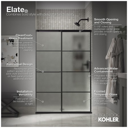 Kohler K-707606-6G80-BL Matte Black Elate 70-1/2