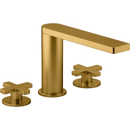 A large image of the Kohler K-73081-3 Vibrant Brushed Moderne Brass