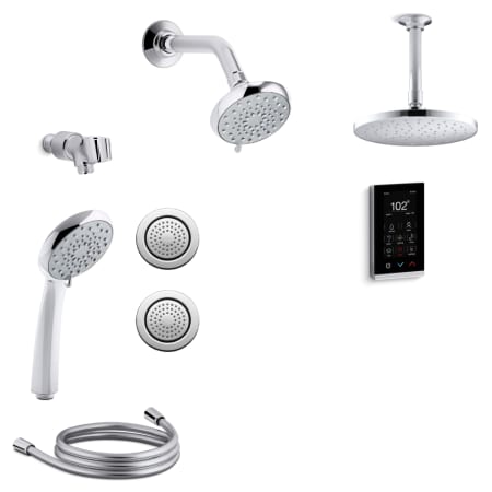 A large image of the Kohler K-AWAKEN-B90-DTV28-E Polished Chrome