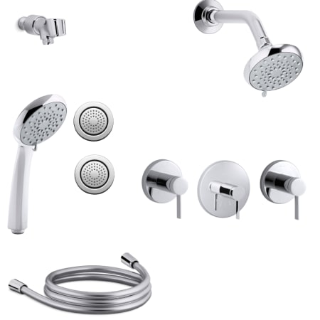 A large image of the Kohler K-AWAKEN-B90-MS25-4 Polished Chrome