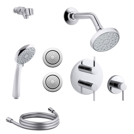 A large image of the Kohler K-AWAKEN-B90-SMS15-4 Polished Chrome