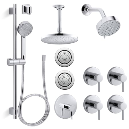 A large image of the Kohler K-AWAKEN-G110-MS28S-4E Polished Chrome