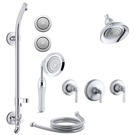 A large image of the Kohler K-BANCROFT-DMS25HR-4PE Polished Chrome