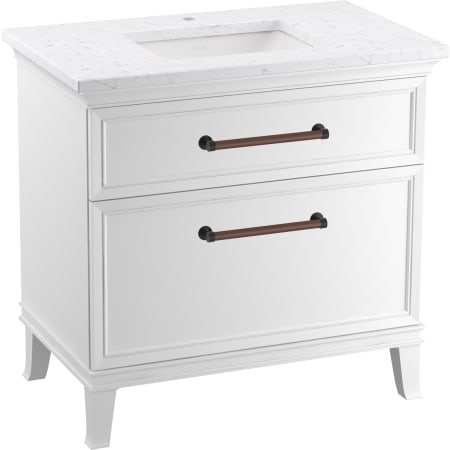 A large image of the Kohler K-CM33559-BD1 Linen White