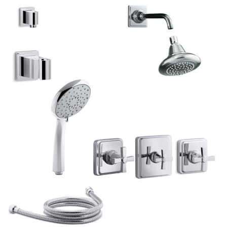 A large image of the Kohler K-PINSTRIPE-MS11-3A Polished Chrome