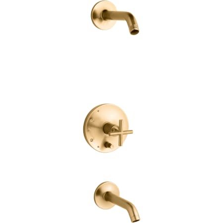 A large image of the Kohler K-T14420-3L Vibrant Brushed Moderne Brass