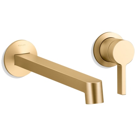 A large image of the Kohler K-T23889-77980-4 Vibrant Brushed Moderne Brass