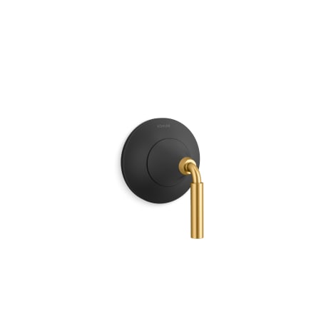 A large image of the Kohler K-T23955-4 Matte Black with Moderne Brass