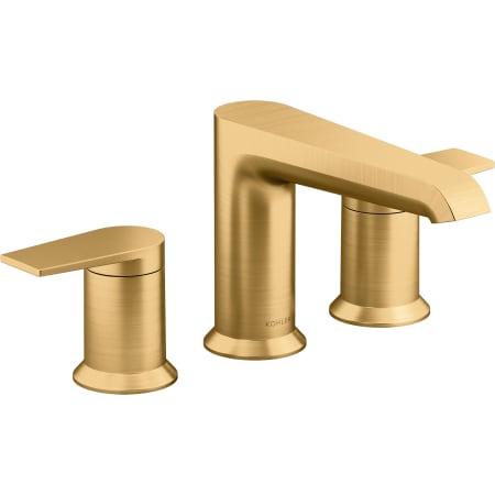 A large image of the Kohler K-T25740-4 Vibrant Brushed Moderne Brass