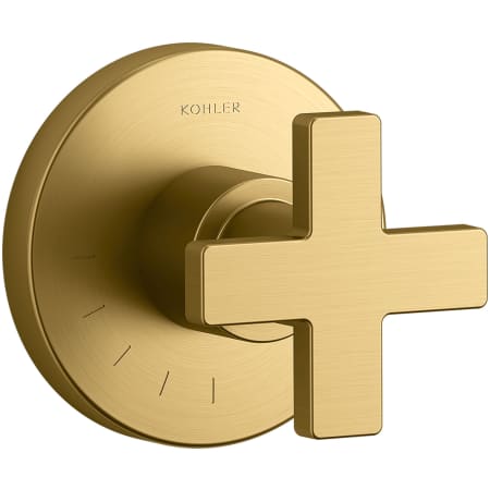 A large image of the Kohler K-T73135-3 Vibrant Brushed Moderne Brass