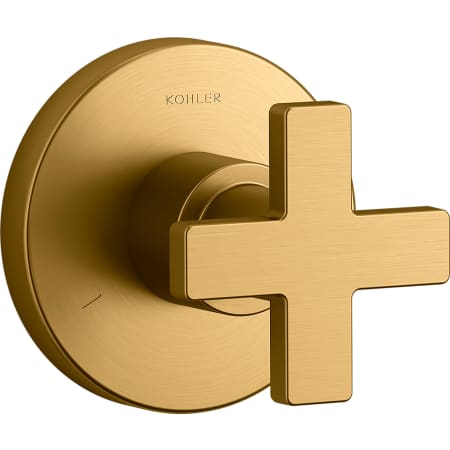 A large image of the Kohler K-T73140-3 Vibrant Brushed Moderne Brass