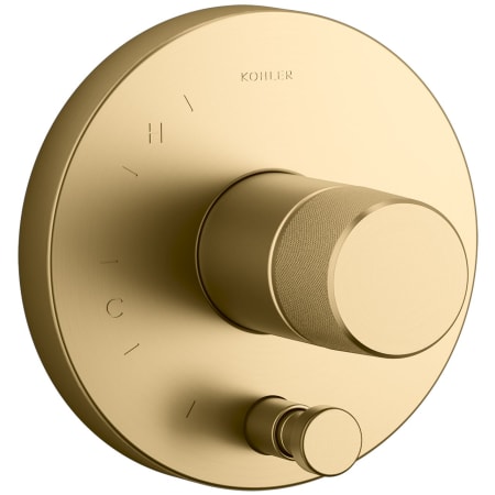 A large image of the Kohler K-T78016-8 Vibrant Brushed Moderne Brass