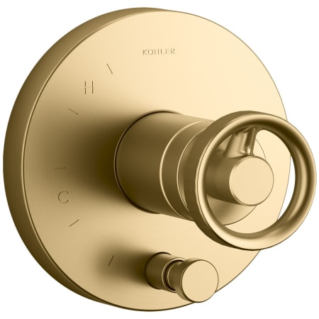 A large image of the Kohler K-T78016-9 Vibrant Brushed Moderne Brass