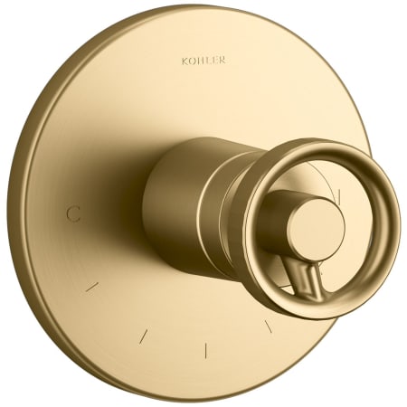 A large image of the Kohler K-T78027-9 Vibrant Brushed Moderne Brass