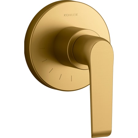 A large image of the Kohler K-T97025-4 Vibrant Brushed Moderne Brass