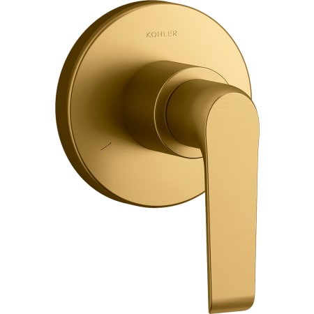 A large image of the Kohler K-T97026-4 Vibrant Brushed Moderne Brass