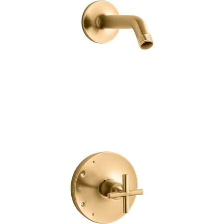 A large image of the Kohler K-TLS14422-3 Vibrant Brushed Moderne Brass