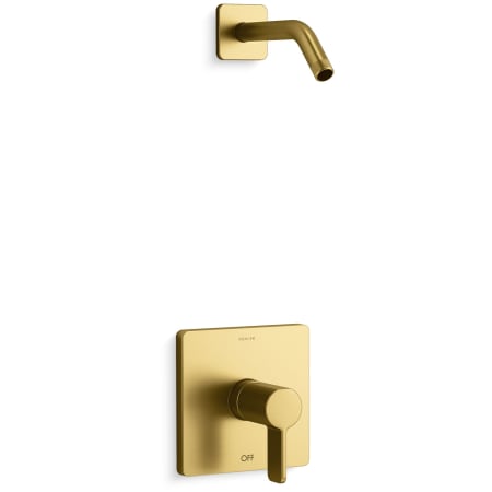 A large image of the Kohler K-TLS23503-4 Vibrant Brushed Moderne Brass