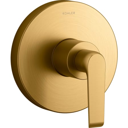 A large image of the Kohler K-TS97018-4 Vibrant Brushed Moderne Brass