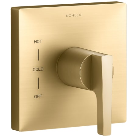 A large image of the Kohler K-TS99761-4 Vibrant Brushed Moderne Brass