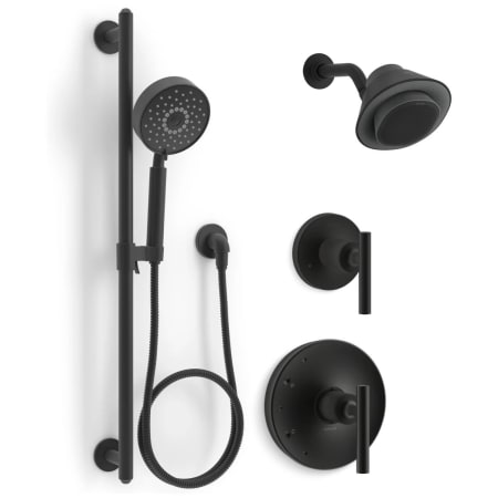 A large image of the Kohler KSS-Moxie-Purist-4-SHHS Matte Black