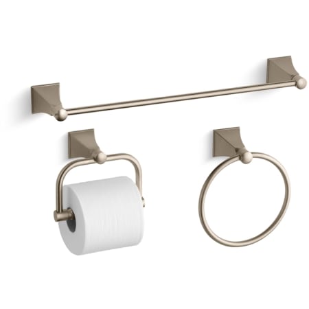 A large image of the Kohler Memoirs Stately Good Accessory Pack 2 Brushed Bronze