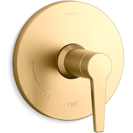 A large image of the Kohler K-TS74042-4 Vibrant Brushed Moderne Brass