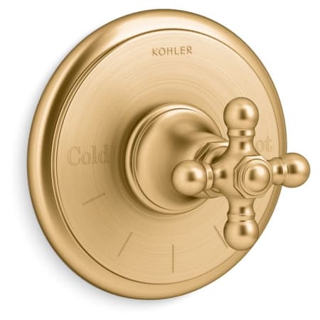 A large image of the Kohler K-T72769-3 Vibrant Brushed Moderne Brass