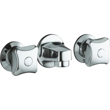 Kohler K-8046-2A-CP Chrome Triton shelf-back lavatory faucet with grid ...