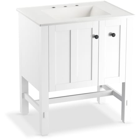 A large image of the Kohler K-5289/K-2779-8 Linen White with White Sink