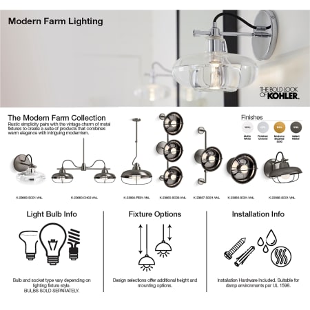 A large image of the Kohler Lighting 23660-CH02 Kohler Lighting Modern Farm Collection