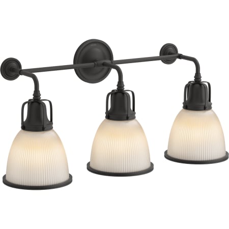 A large image of the Kohler Lighting 32283-SC03 32283-SC03 in Matte Black - Light On